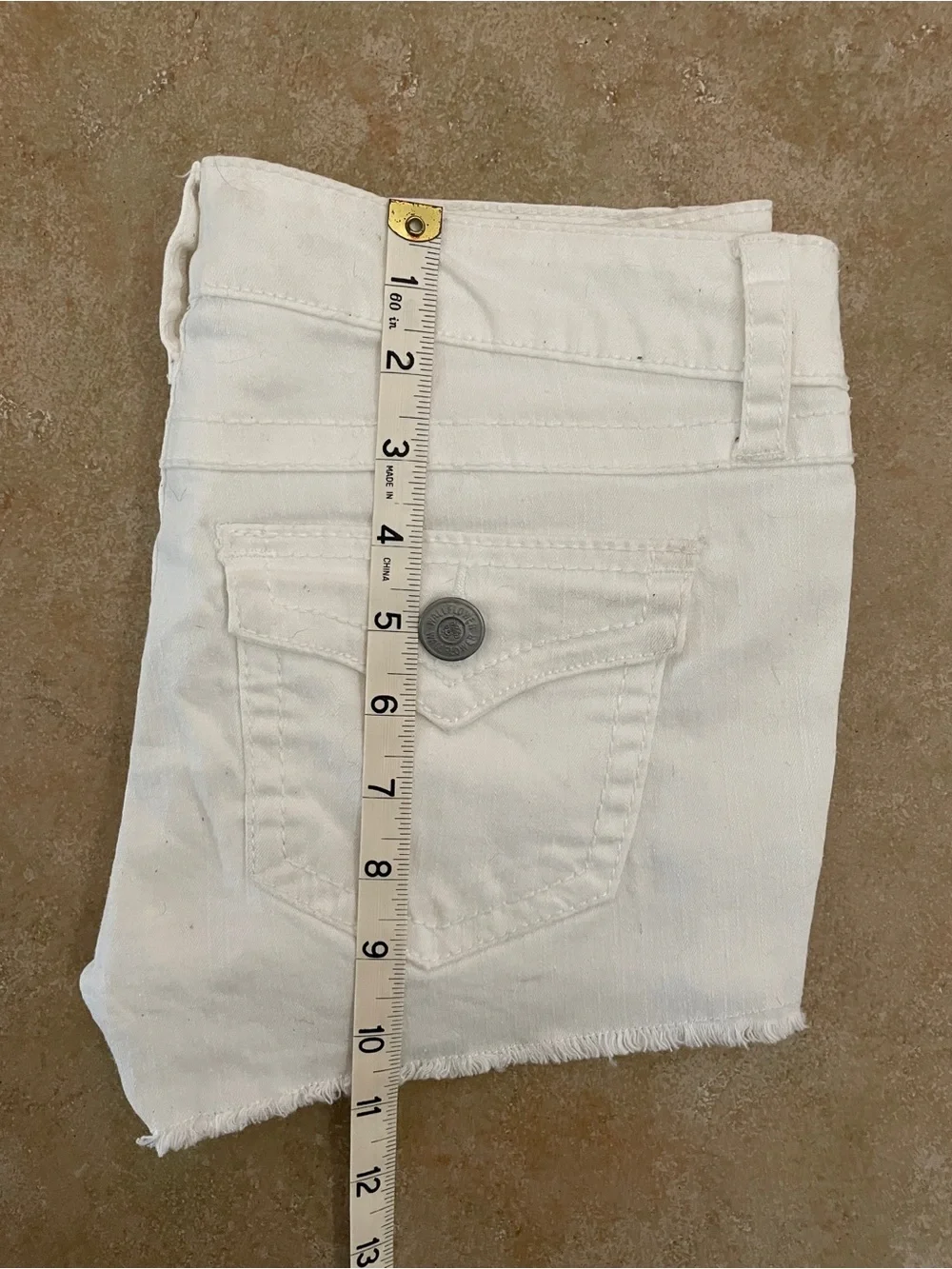 WallFlower Y2K White Distressed Low Rise Jean Shorts Size 7